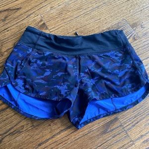 blue camo lululemon shorts
